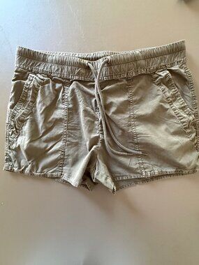 James Perse Shorts Womens Medium 2 Army Green Ripstop Drawstring Pull On Casual
